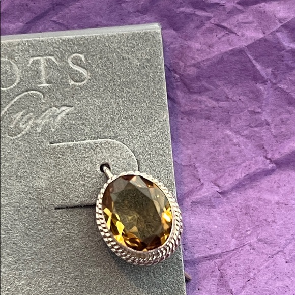 Gorgeous Sterling Silver and Golden Topaz Pierced Earrings - Picture 2 of 4